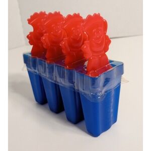 Vintage Y2K Core Kool Aid Man Plastic Red & Blue Four Popsicle Popsicle Mold VTG